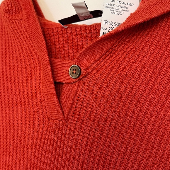 Etcetera Orange Ribbed Hooded Cozy Sweater – Tie Waist – XS - NWT! - Picture 4 of 5